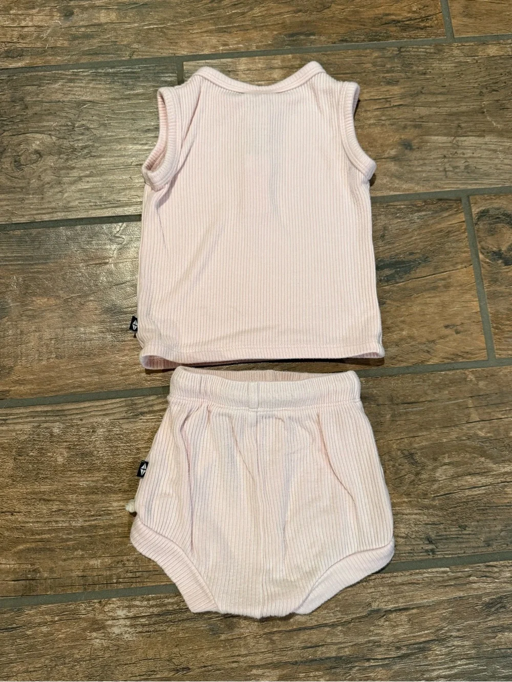 Kyte Baby Ribbed Henley Tank Set- Sakura Pink